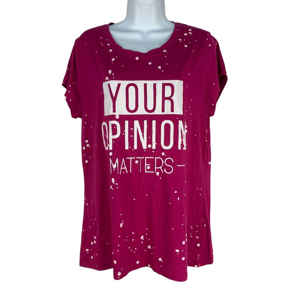 Wound Up Womens Graphic T-Shirt Your Opinion Matters Maroon XXXL
